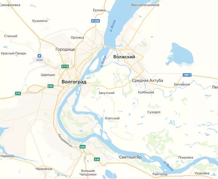 Карта Волгограда